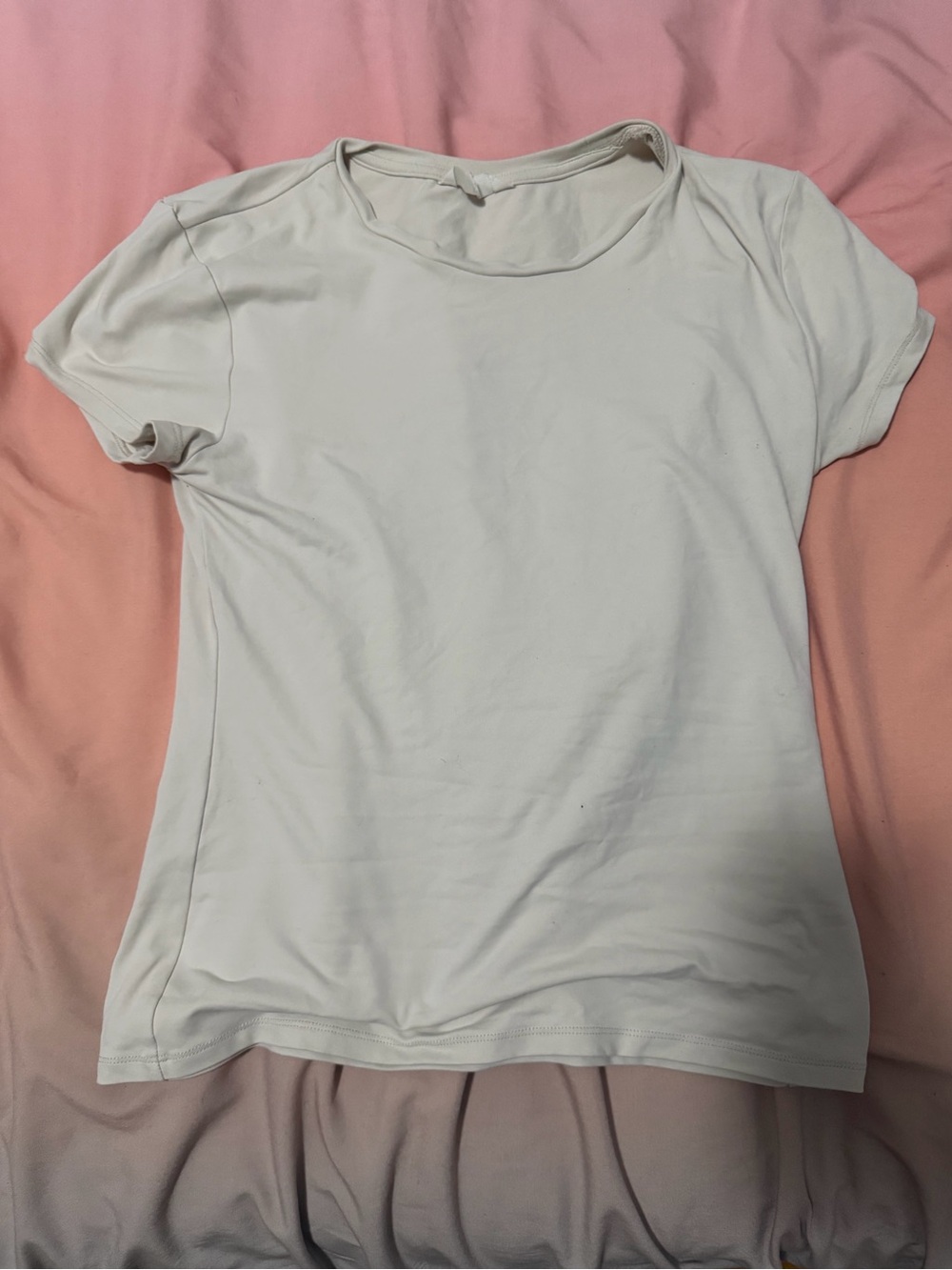 Off-white microfibre fitted t-shirt